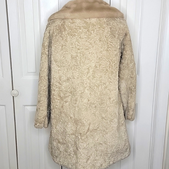Sportowne Tan Faux Fur Coat Size 10 Vintage - Picture 6 of 10